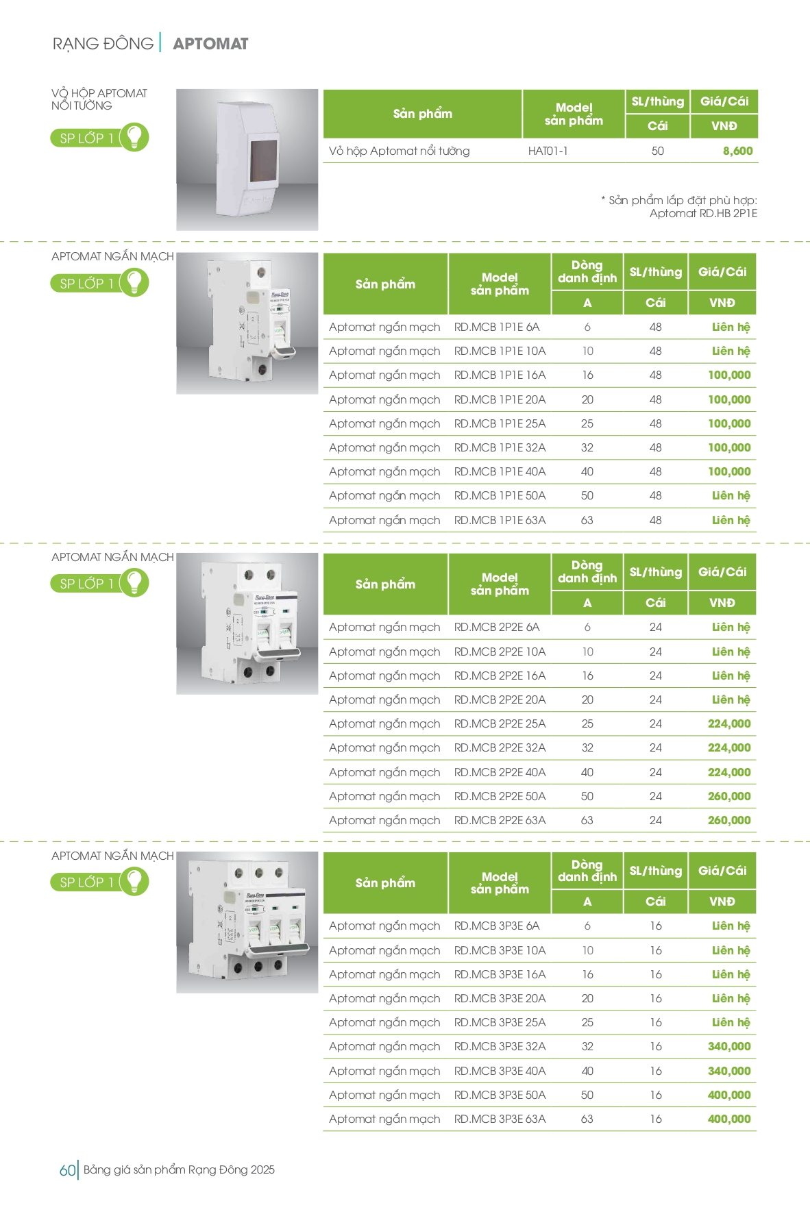 Bảng giá đèn LED Rạng Đông mới nhất